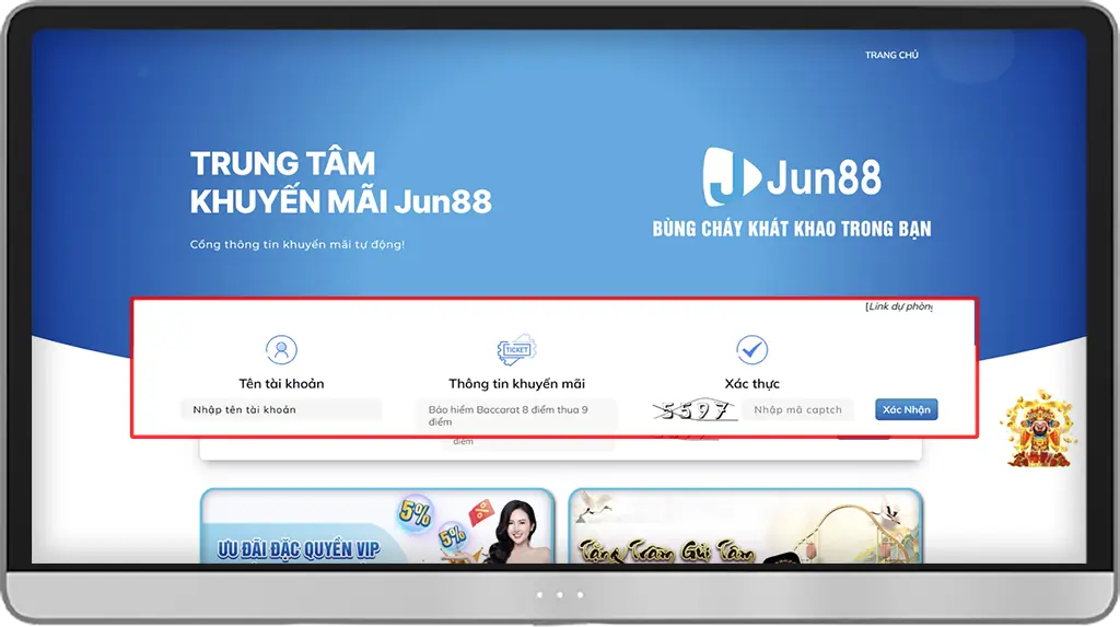 Bước 4: Điền Tên tài khoản - Mã xác thực » XÁC NHẬN